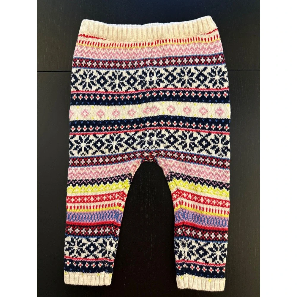 Old Navy Baby Cozy Fair Isle Sweater Leggings 6-12 Month Winter Cotton Knit Pant